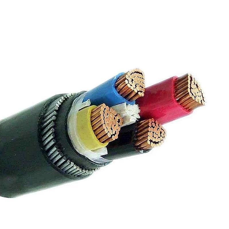 Copper 4 Core XLPE Flame Retardant Steel Wire Armoured Low Voltage Power Cable 600V Size 185-35MM2