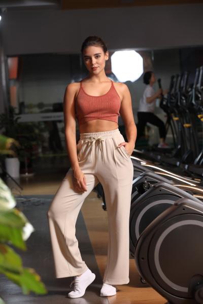 Elastic High Waisted Yoga Pants Athleisure with Pockets