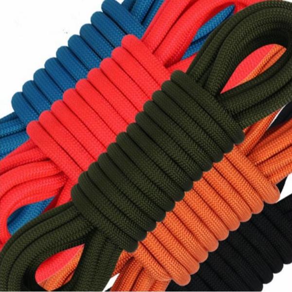 Outdoor Rock Climbing Rope 2~20mm Nylon Rope 50ft With Carabiners