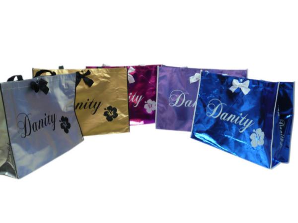 Non Woven Carry Bag , 75g Coated Unwoven Fabric Shopping Bags With Butterfly Bow