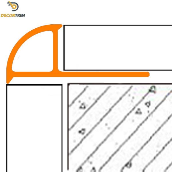 Protective PVC Tile Trim Curved Closed 10mm 12mm For Wall Corners