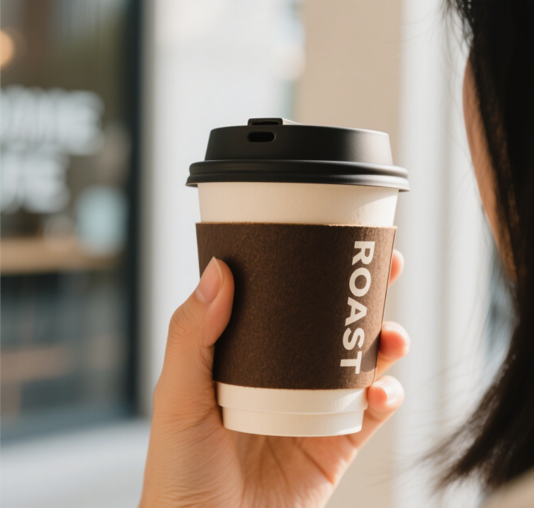 Disposable eco-friendly recyclable paper cup wholesale customized logo 8oz double-layer coffee cup