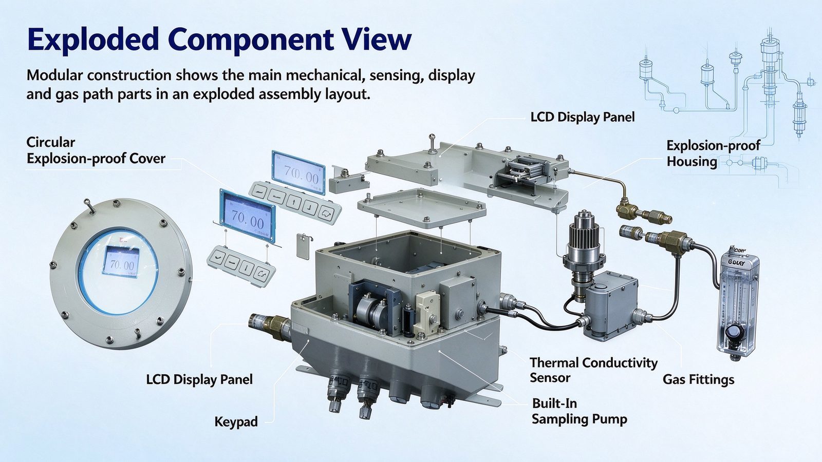 Explosion Proof Microfluidic Thermal Conductivity Hydrogen H2 Gas Purity Analyzer