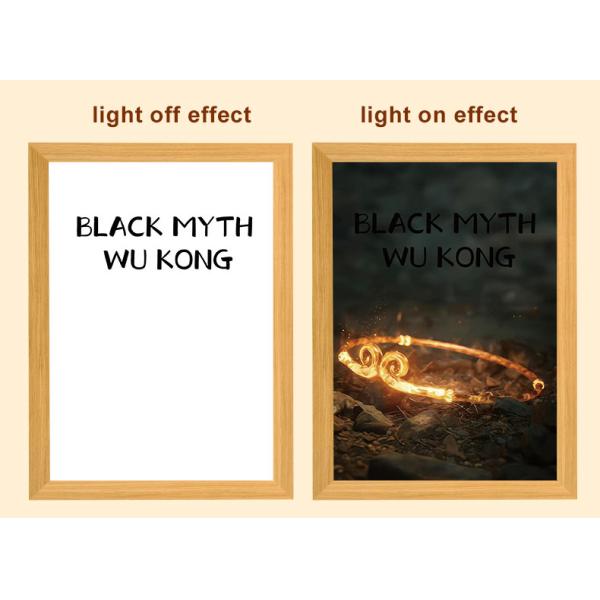 Black Myth Monkey King Light Wooden Frame Night Light for Fashionable Bedroom Decor