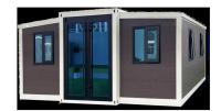 Toiture métallique ondulée 40ft Container extensible Maison avec système électrique et protecteur contre les fuites 32A