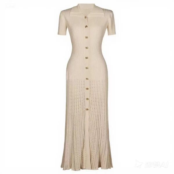 Knitted Maxi Dress - Long Knit Dress with Comfortable Fit and Stylish Design