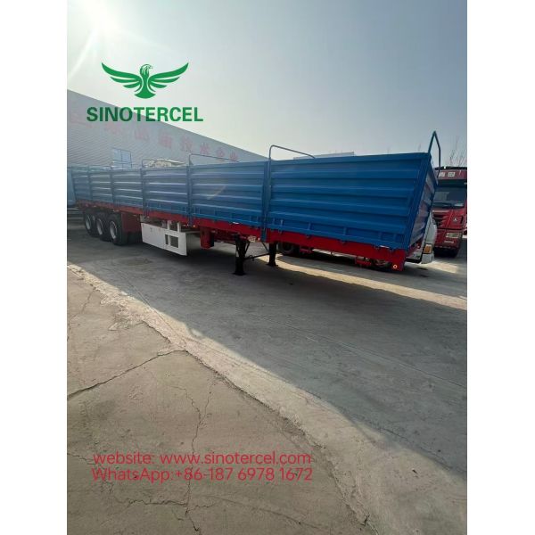 3-Axle Fence Semi-Trailer 50-60 Ton Heavy-Duty Type with Tarpaulin Brackets