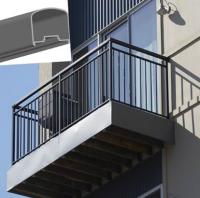 Balustrades en aluminium extérieures de main pour des escaliers, balustrades extérieures de main