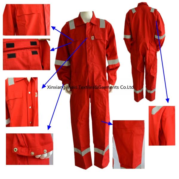 Wholesale Red Cotton Light Weight Fireproof Anti Static Protective Coverall / Uniform / Workwear for Miner Boiler
