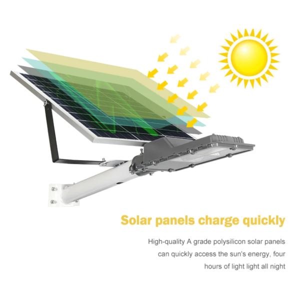 New Led Solar Street Light With Pole 30W100W Street Lamp Head Outdoor Country Road Lighting New Countryside