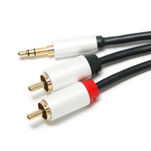 3,5 RCA соединителя 1M 2M 3M раковины металла кабеля 2/1 mm цифров аудио белых покрытых золотых для аудио автомобиля Soundbar