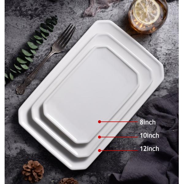 Plain Hotel A Grade Porcelain Plates Durable Heat Resistant White Porcelain Dishes