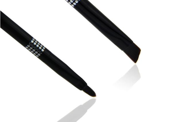 Black Double End Lip Liner Brush Retractable Lipstick Brush For Travel
