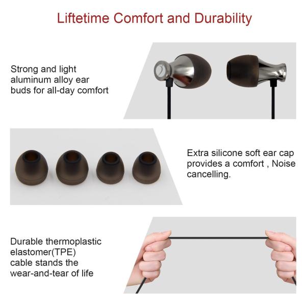 CMLM Joyeen In-Ear Wired Metal Headphones Earbuds Earphones (Crystal Clear Sound, iPhone and Android Compatible) W/Remot