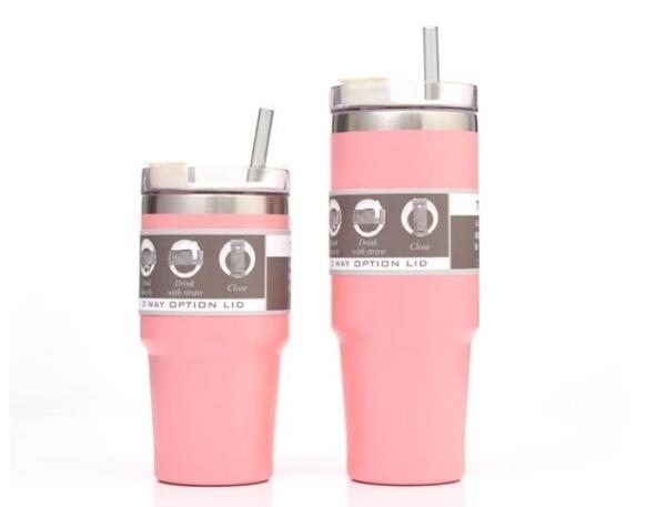 Customized Stainless Steel Water Tumbler With Straw Double Wall Insulated