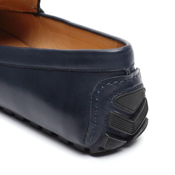 ODM Slip On Euro 39size Mens Leather Moccasins Dark Blue