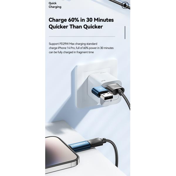 ESSAGER ES-X49 65W Usb to Type C Lightning 4 in 1 Charger Data Cable for Phone Laptop