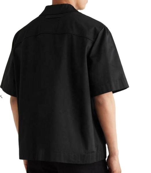 Casual masculino de algodão pesado preto de impressão zip up camisa S-5XL ou estilo Hip Hop personalizado