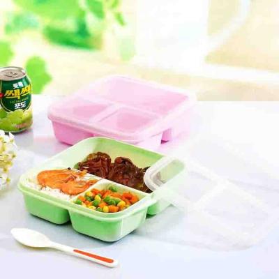 Reusable PP 3 Compartment Bento Lunch Box 1000ml