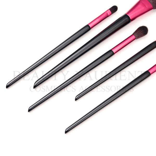 Beauty Yaurient Wooden Handle Face Makeup Brush Set With PU Bag Antimicrobial