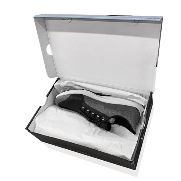 Kraft Packaging Black Shoe Corrugated Shipping Boxes Customized Printed Logo