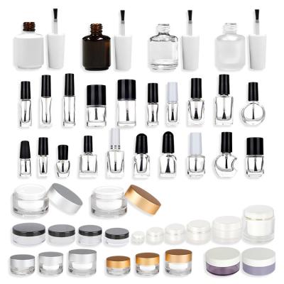 Os frascos cosméticos do vidro vazio do creme do pó do mergulho coagulam luxuoso plástico do acrílico da garrafa do verniz para as unhas