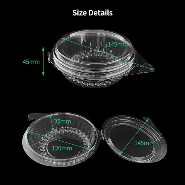 Customized Disposable Plastic Fruit Packaging Hinge Clamshell 4 Oz Fruit Bowl