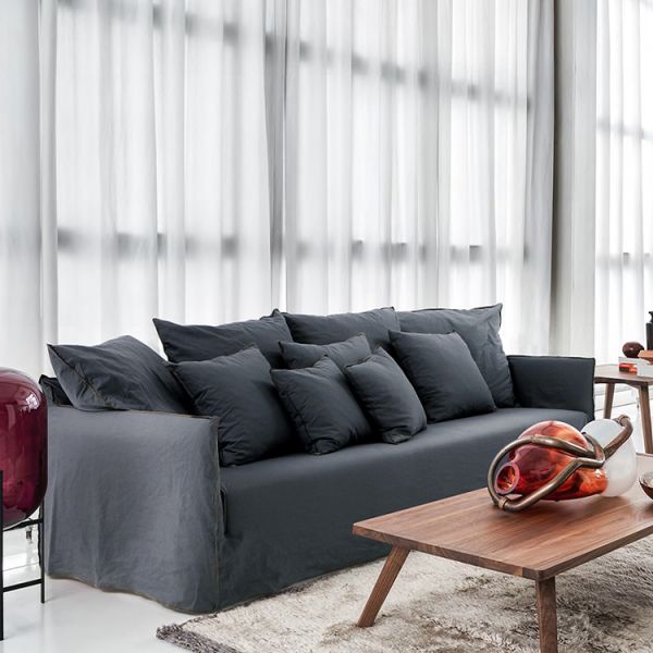 Wabi-sabi Flax Art Simple Modern Single Double Three Can Be Disassembled and Washed Small Home Sofa Customization