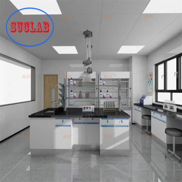 Epoxy Resin  Counter Tops Chemistry Lab Benches with Wooden Base Cabinet