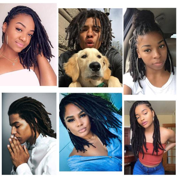 Human Hair Extention Dreadlocks Style with Curly Ends Black Hair Style Dreadlocks