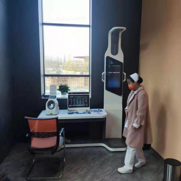 HD LCD Screen Telemedicine Kiosk for Full Body Health Check and Blood Pressure Monitoring