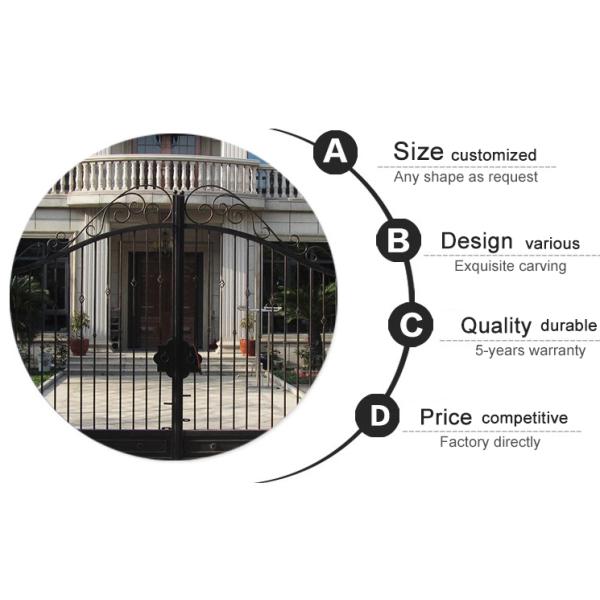 Вход безопасностью сползая ворота подъездной дороги, чугунный дизайн главного входа