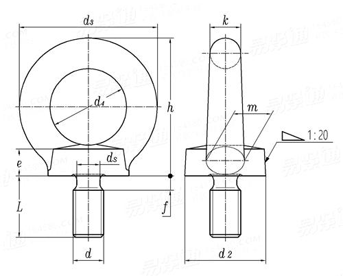 DIN580 поднимаясь болт стали углерода ЧЕРНОТЫ огболтов Q235 ZP YZP HDG
