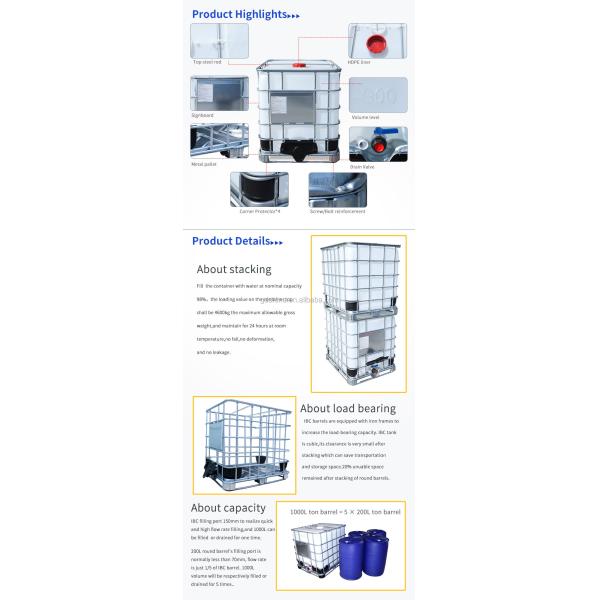 SIDUN 1000 Litre Chemical Tote Container 1200x1000mm