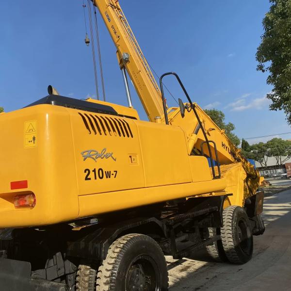 Used Hyundai Excavator 210w-7 Construction Machinery With Anti Abrasive Tracks