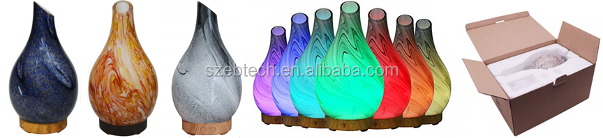 Handmade 100ML Glass Ultrasonic Electric Aroma Diffuser Cool Mist Aromatherapy Diffuser with Humidistat for Home Office Yoga SPA