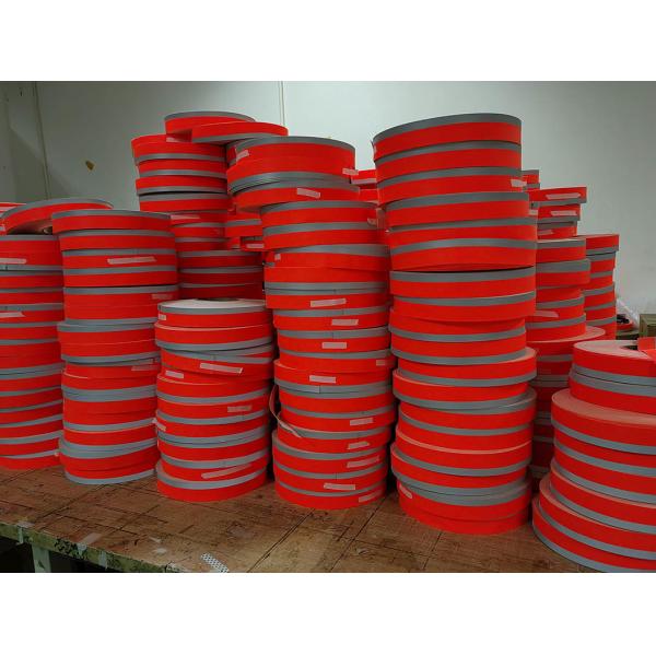 Cotton Fire Resistant Reflective Tape 7.5cm Width Sew On Orange-Silver-Orange