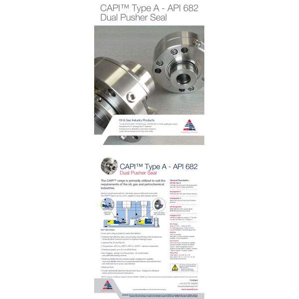 CAPI Mechanical Seal Aesseal Double Seal Bellow Mechanical Alloy 276
