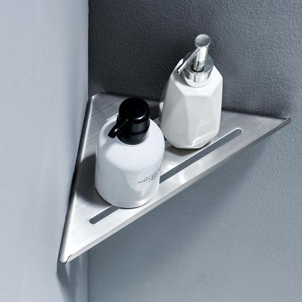 Rustproof Bathroom Accessories Shelves Corner Shelf Wall Mounted Shower Sus 304 Stainless Steel Satin Finish