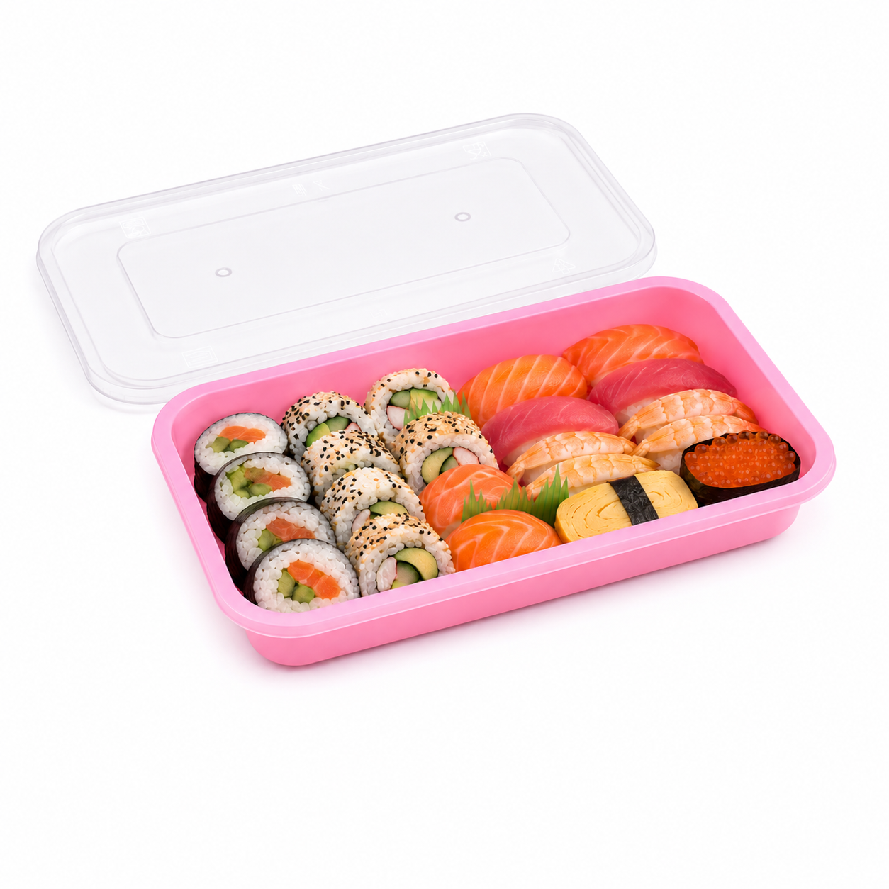 PP Bento Box Container 520ml Slim Japanese Style Lunch Box with Fitted Lid