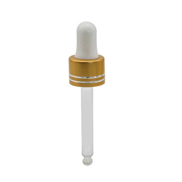 White Silicone Nipple 18 410 Gold Aluminum Dropper