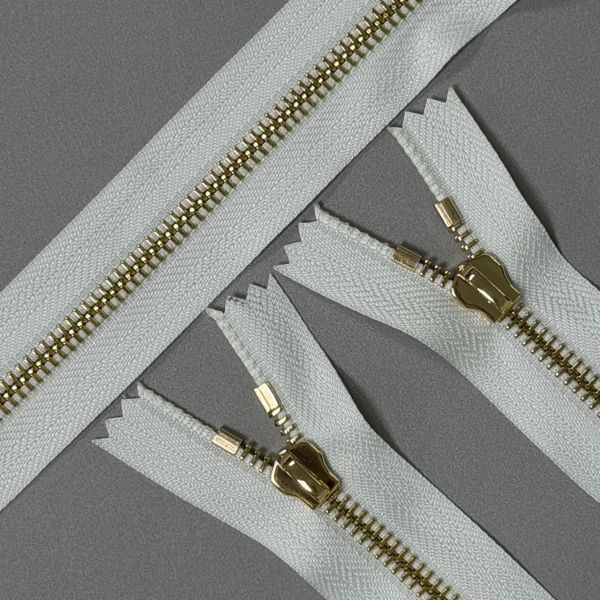 Explosion Resistant #5 Metal Close End Zipper Shiny Gold Salt Spray Resistance