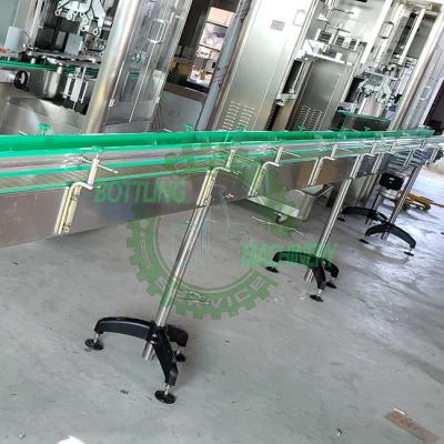 180 90 Degree Curve Plastic Slat Chain Belt Conveyor System For Bottle