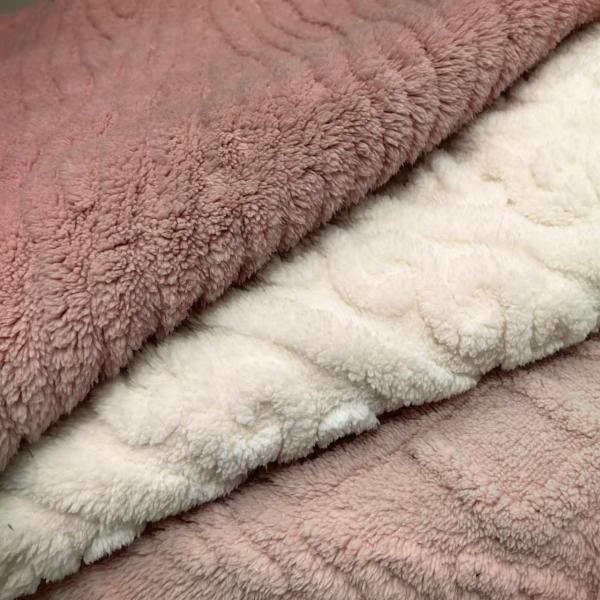 Wholesale Double Sided Faux Jacquard Soft Cotton Fleece Fabric for Clothing Blankets for Winter Pillows Cushion
