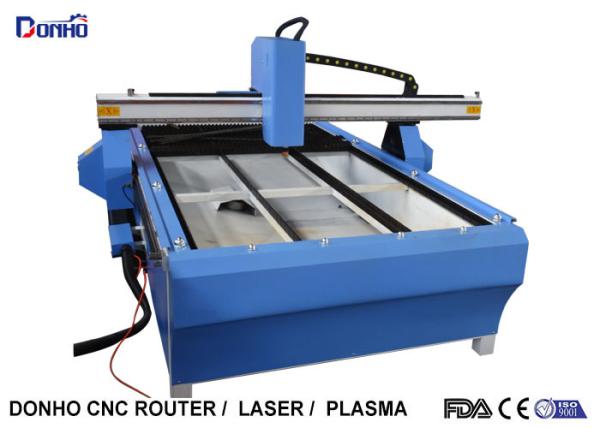 Blue CNC Plasma Metal Cutting Machine / Industrial Plasma Cutter With Rotary Axis
