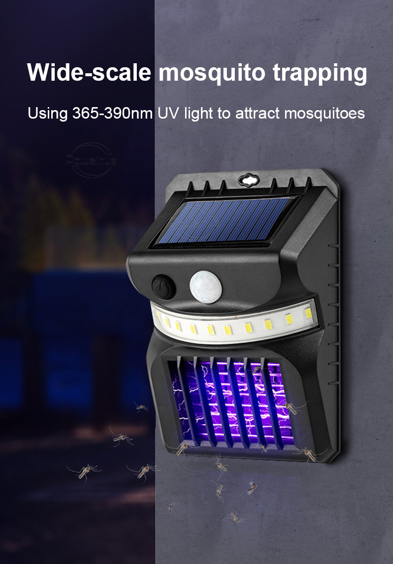Solar-Powered Human Motion Sensor Lighting | 2-in-1 Outdoor Mosquito Trap, Garden Pathway Lawn Light