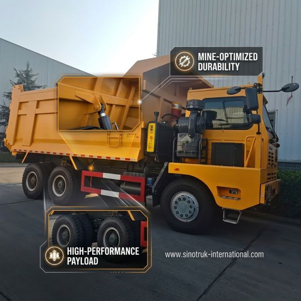 SINOTRUK Heavy Duty Tipper Dump Truck LHD With Unilateral High Strength Skeleton Cab  Yellow