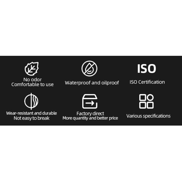 Пурпур порошок 5 перчаток нитрила Mil медицинских большой длинный резиновый свободный делает водостойким