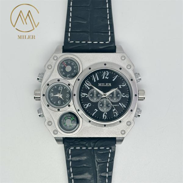 New Design Chinese Men's Quartz Watch with 30 m Waterproof Stylish Leather Strap Wristwatch