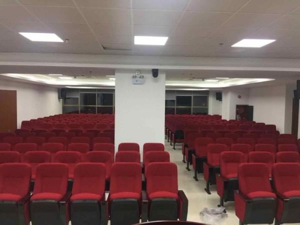 PP Back And Seat Auditorium Church Lecture Hall Chairs With Folded Writing Tablet
